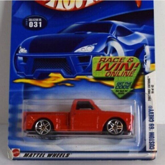 Hot Wheels Other - 2002 Hot Wheels Custom '69 Chevy Truck First Editions #31 19/42 Red 1:64 NEW!